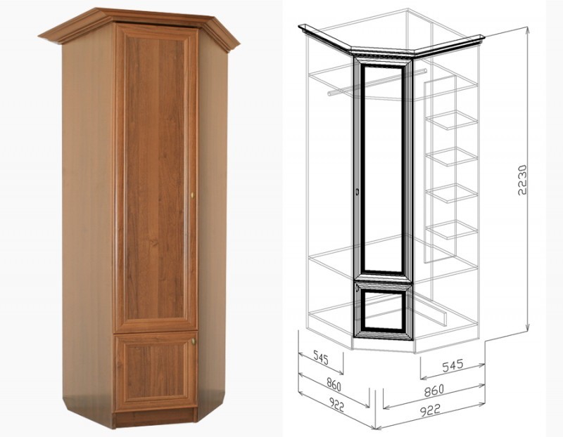 Диана Люкс Шкаф угловой №18